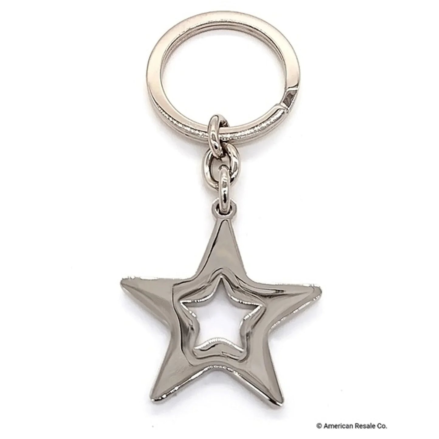 Coach White Star Enamel Signature Fob Keychain Purse Charm Accessory #7358
