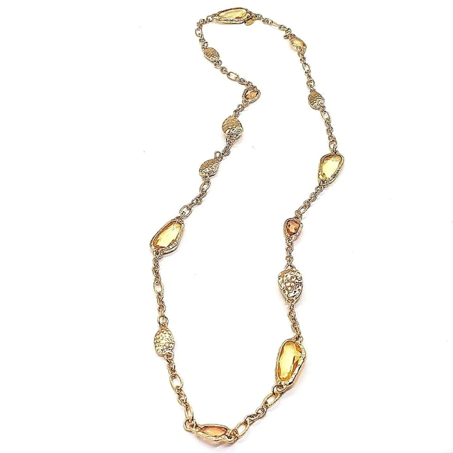 CHICO's Citrine Gemstone Statement Layered Convertible Necklace in Gold