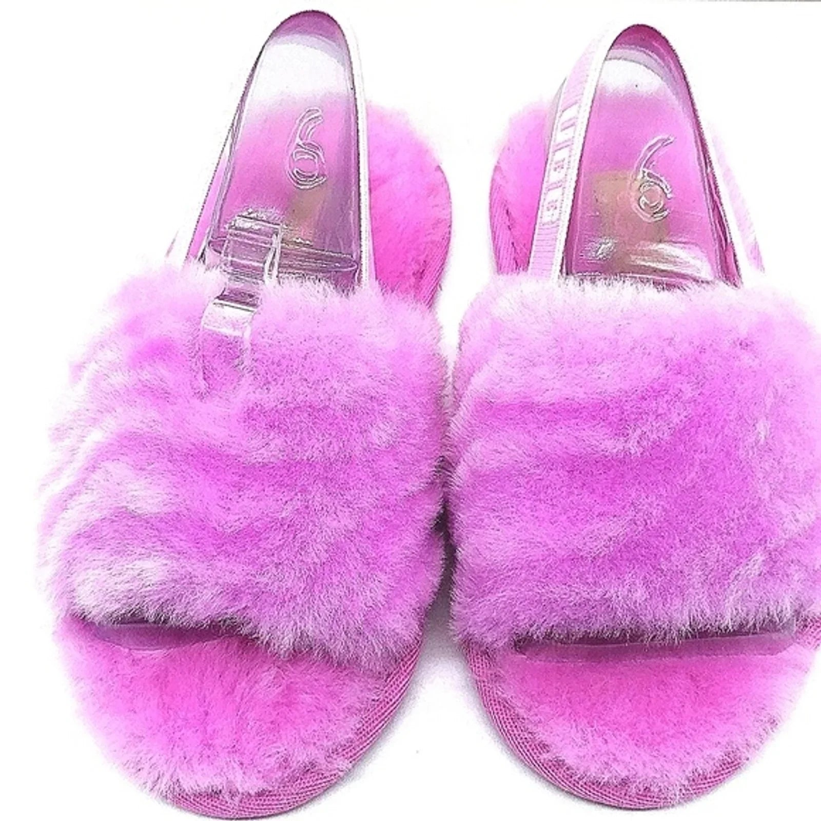 UGG Pink T Fluff Yeah Wavy Slippers Size 9 US girls toddler-SOLD OUT EVERYWHERE!