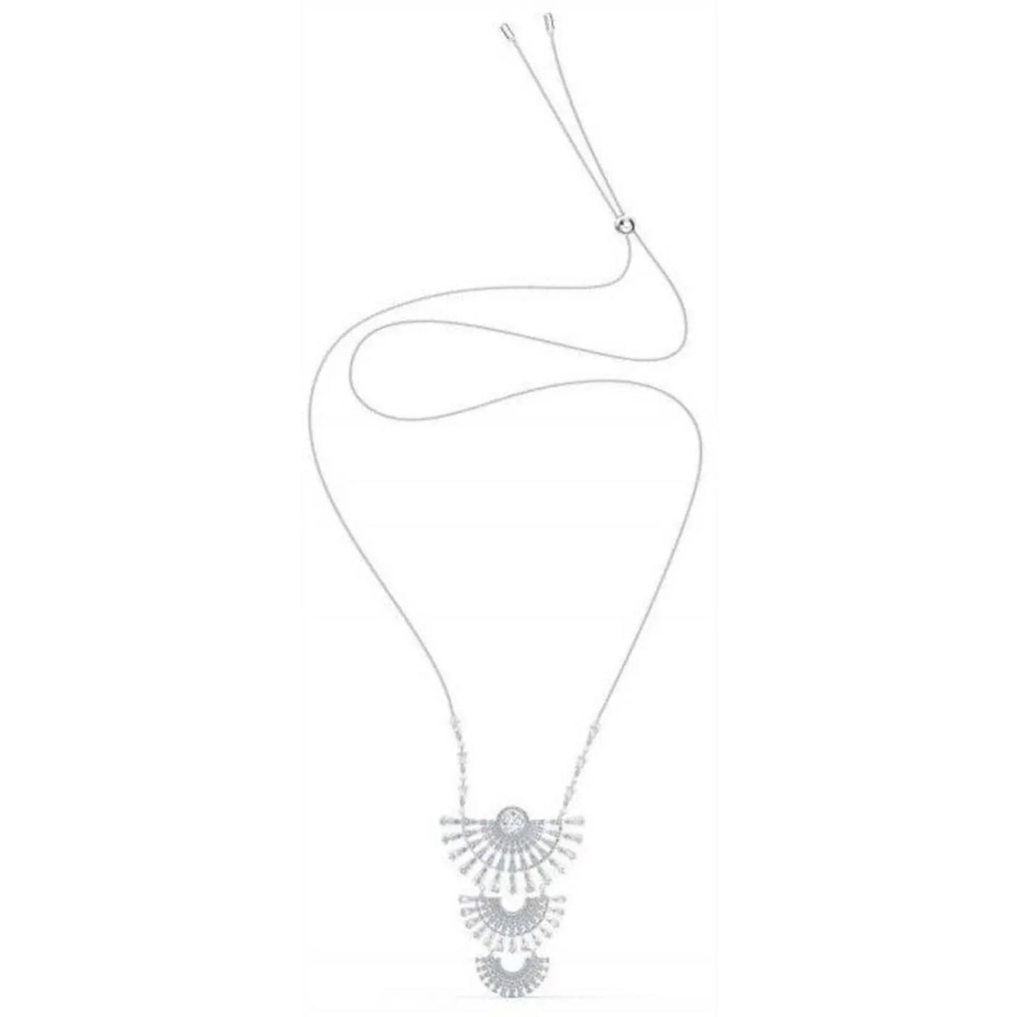 SWAROVSKI $300 Sparkling Dance Rhodium Plated Crystal Necklace 5564432-Genuine