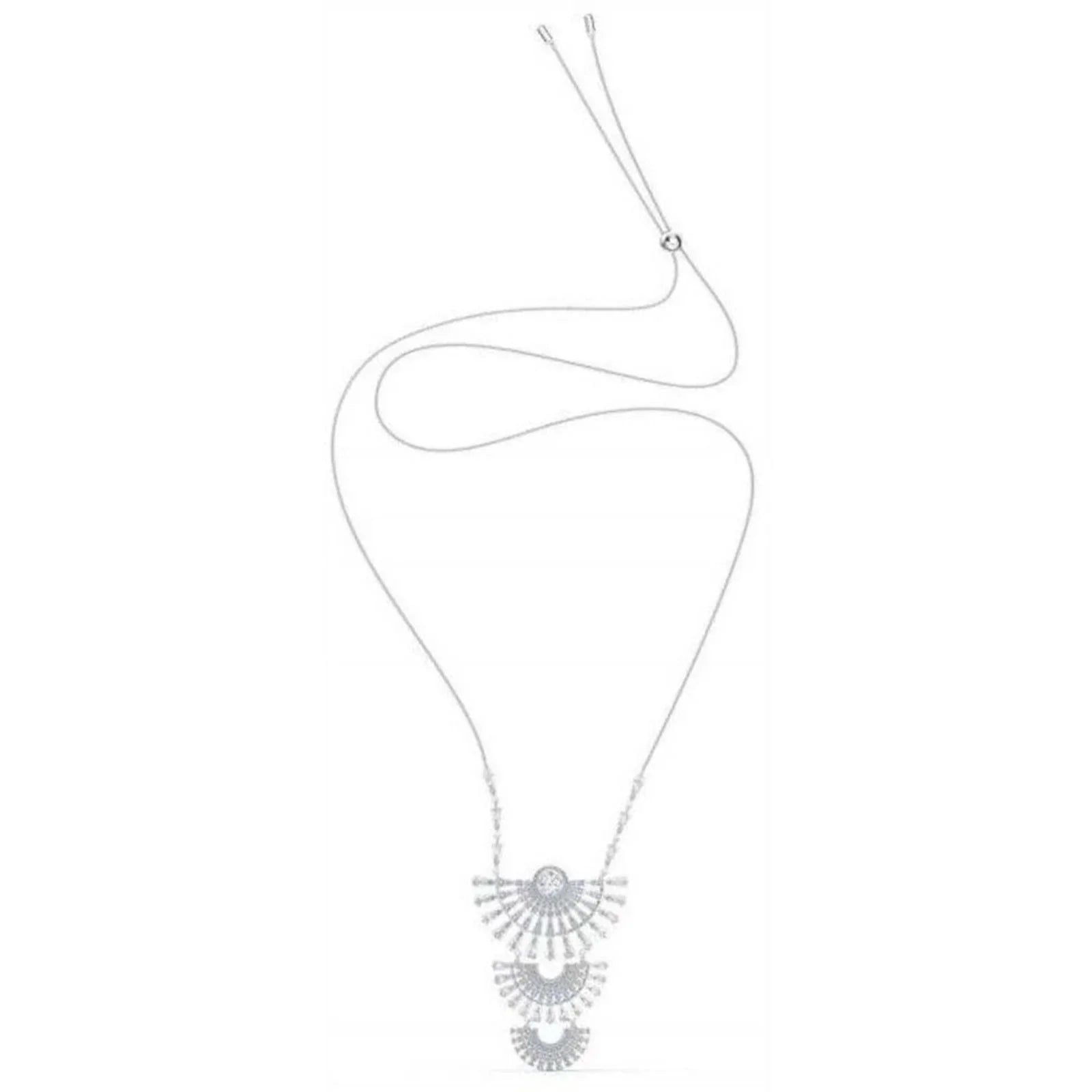 SWAROVSKI $300 Sparkling Dance Rhodium Plated Crystal Necklace 5564432-Genuine