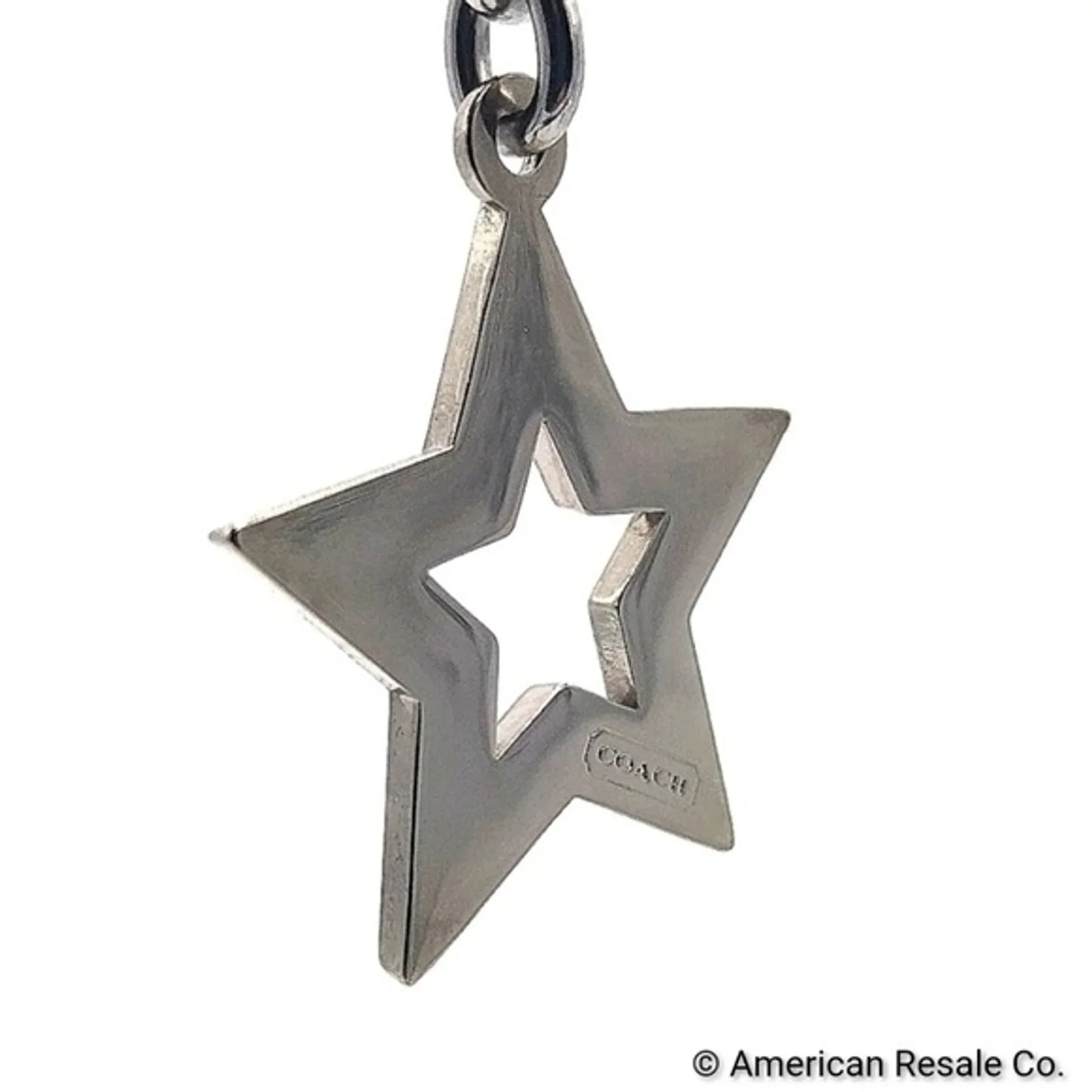 COACH Vintage Star Keychain Fob Purse Charm with Blue Swarovski Crystals #F92662