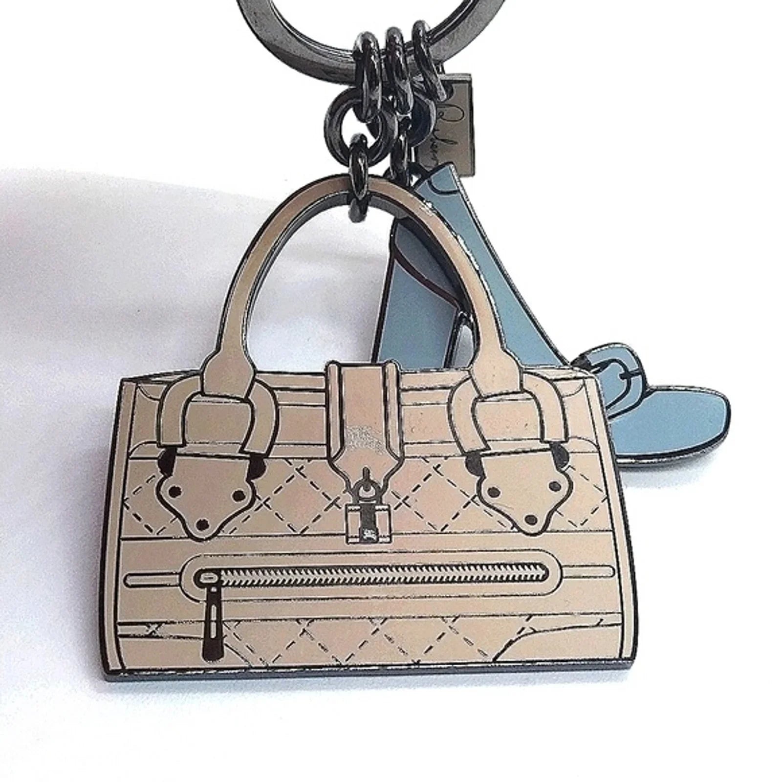 Vintage Burberry Plaid Purse and Heel Keychain FOB Tigger Snap Purse Charm