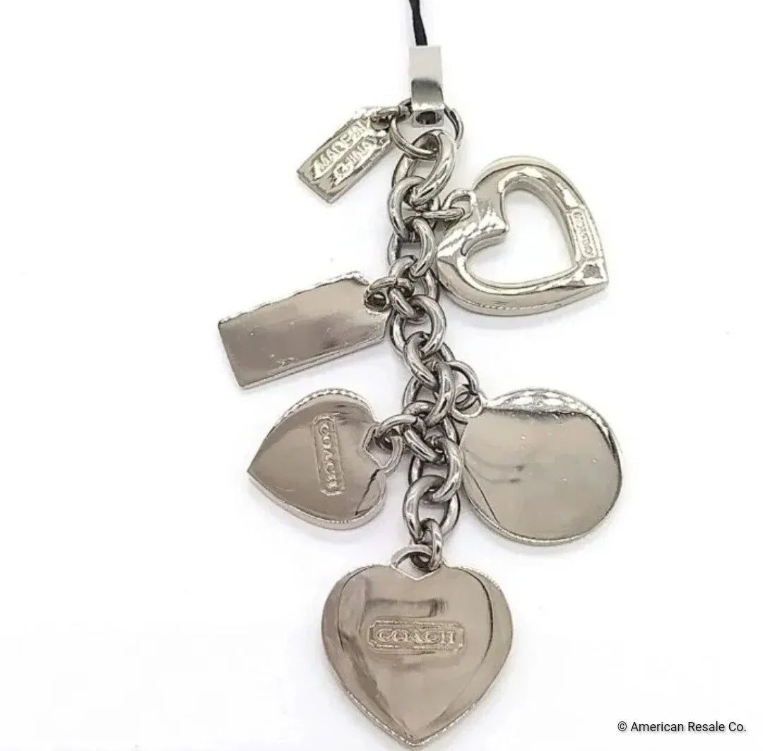 Rare COACH Triple Heart Lanyard, Cell Phone Charm, Purse, Add to Keychain
