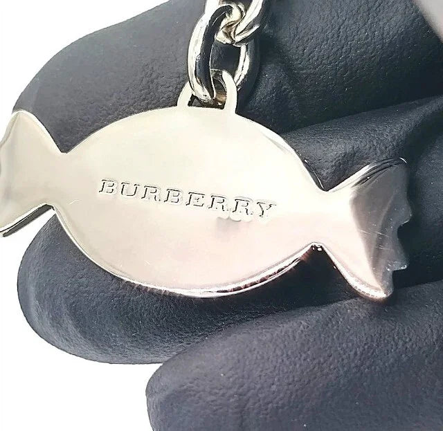$129 Vintage BURBERRY Nova Check Candy Keychain Fob Purse Charm-Authentic