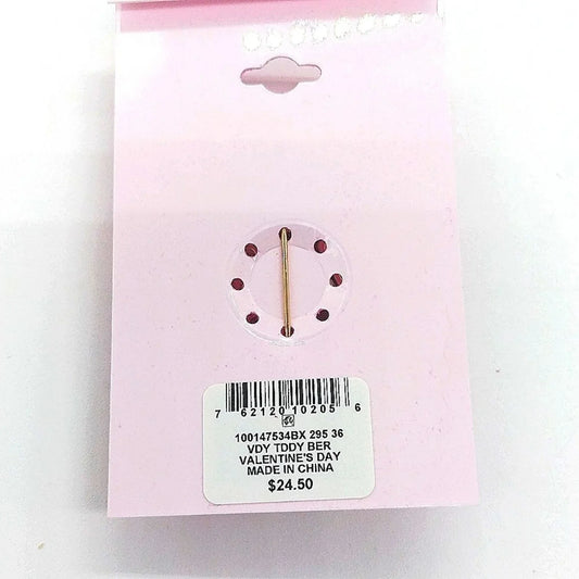 Holiday Lane Teddy Bear Pin Brooch with Heart and Cubic Zirconia by Macy's