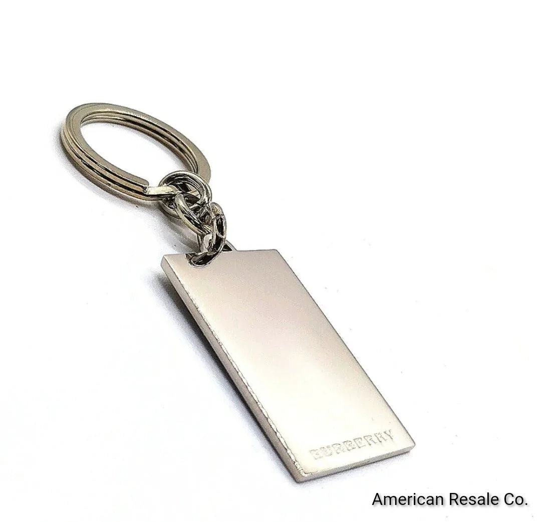 Vintage BURBERRY Nova Check Rectangle Keychain Purse Charm fob-men women unisex