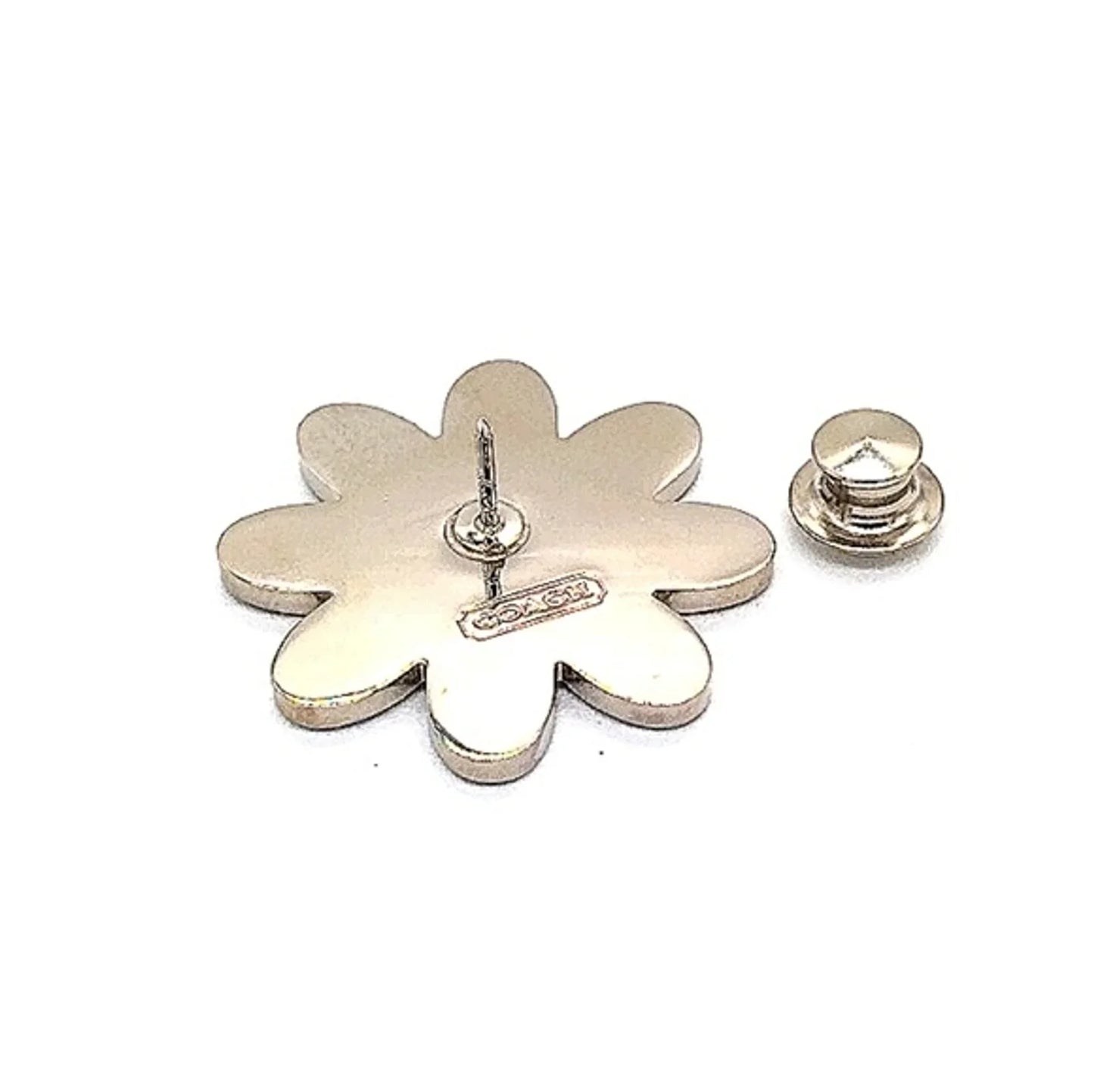 COACH Rare Vintage Sky Blue Daisy Kilt Pin Brooch Purse Backpack Charm