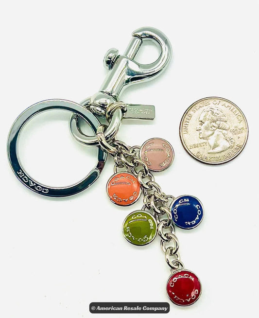COACH Buttons Vintage Retired Rare Trigger Snap Keychain Fob #F63982