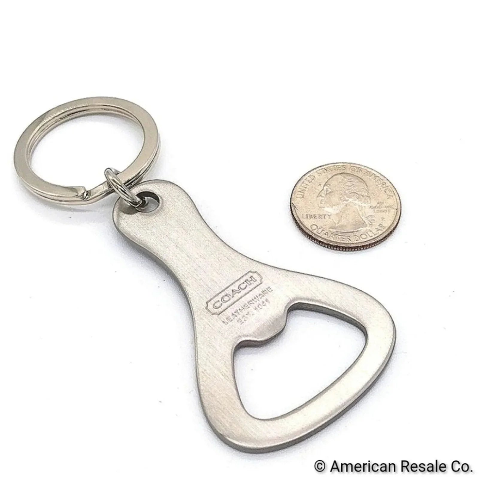 COACH Vintage Brushed Nickel Real Bottle Opener Keychain Style # FS7289