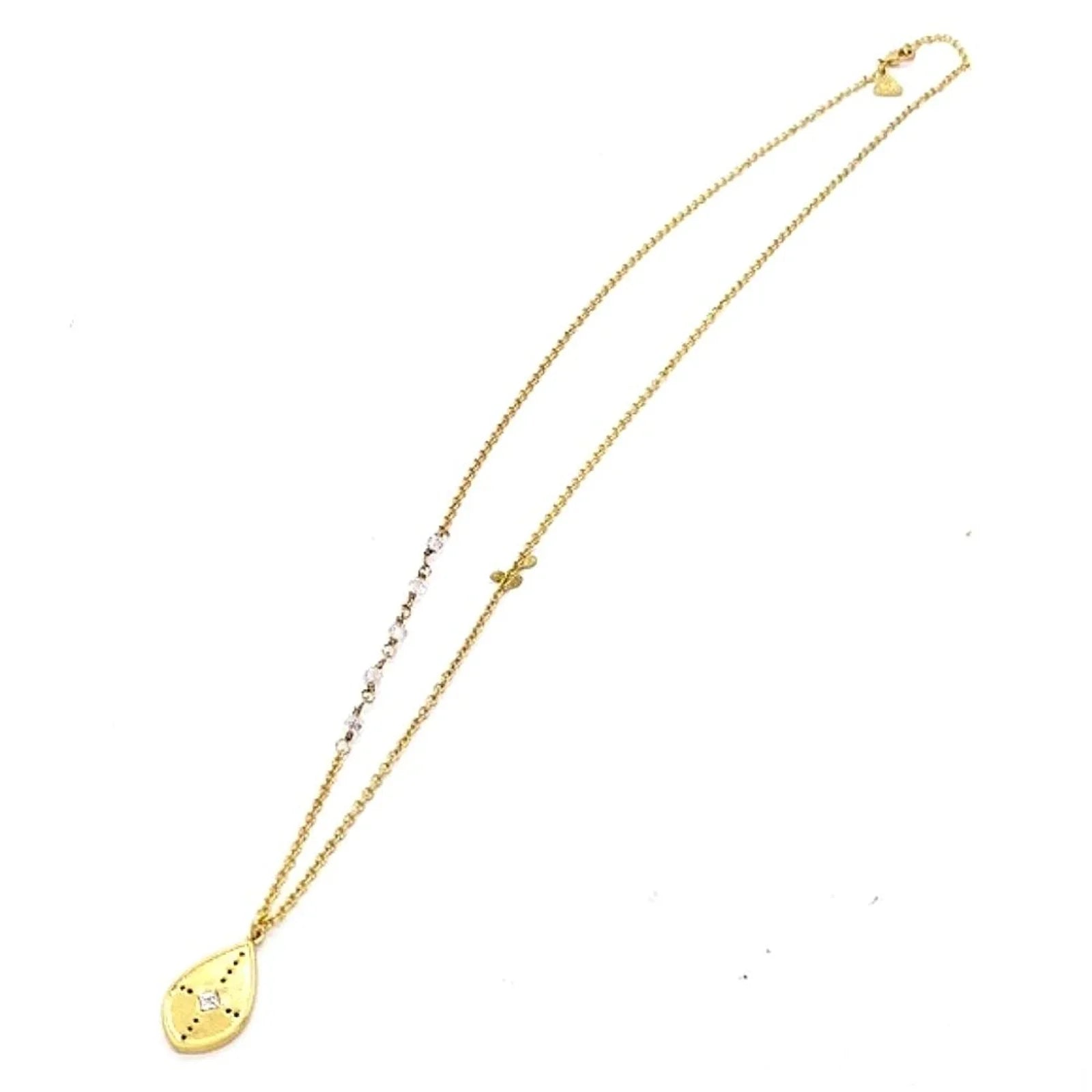 SILPADA Weekender Pendant Necklace in Gold Made with Swarovski Crystal K&R-Rare.