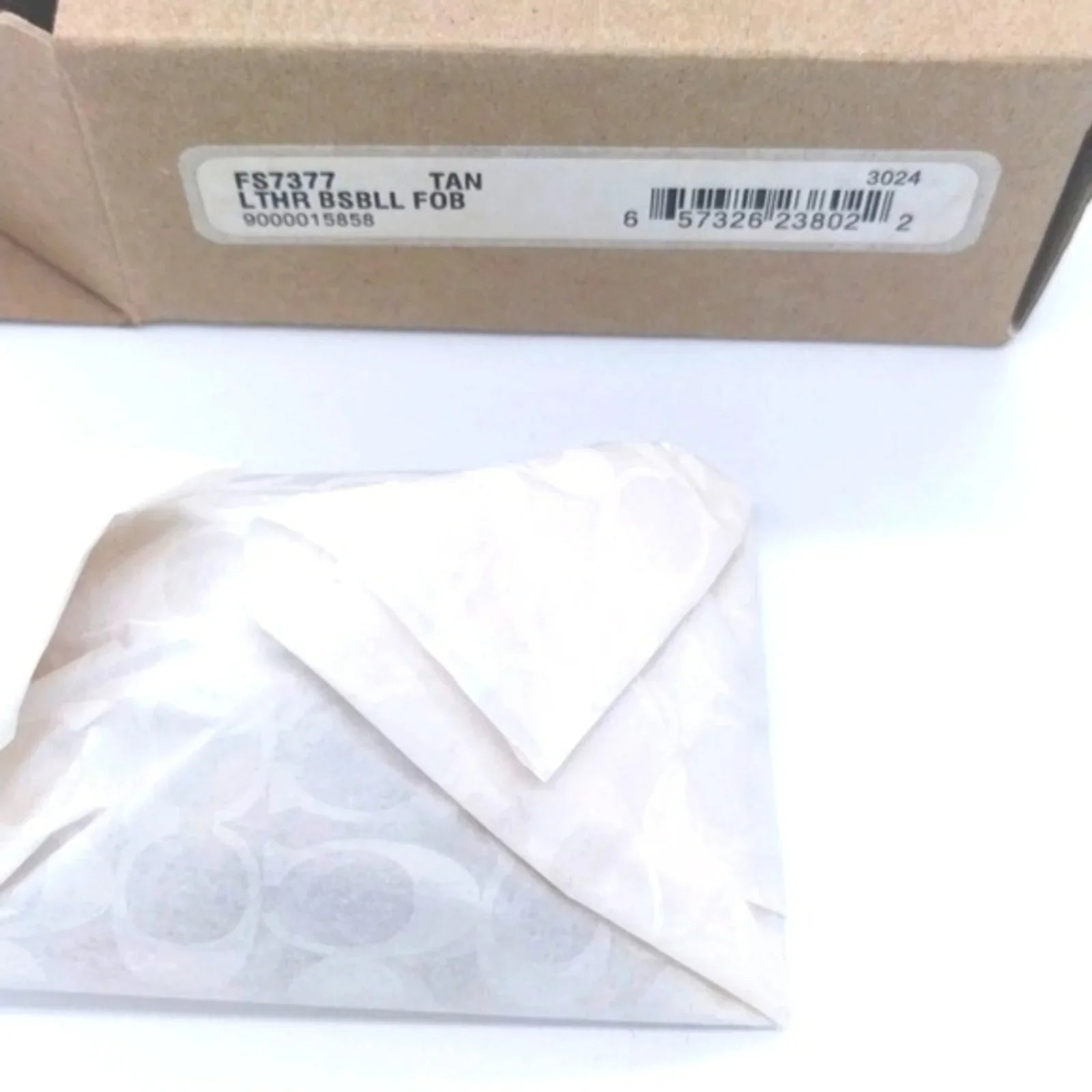 Rare COACH Baseball Keychain Fob Charm-Real Leather-New in Box/Booklet #FS7377