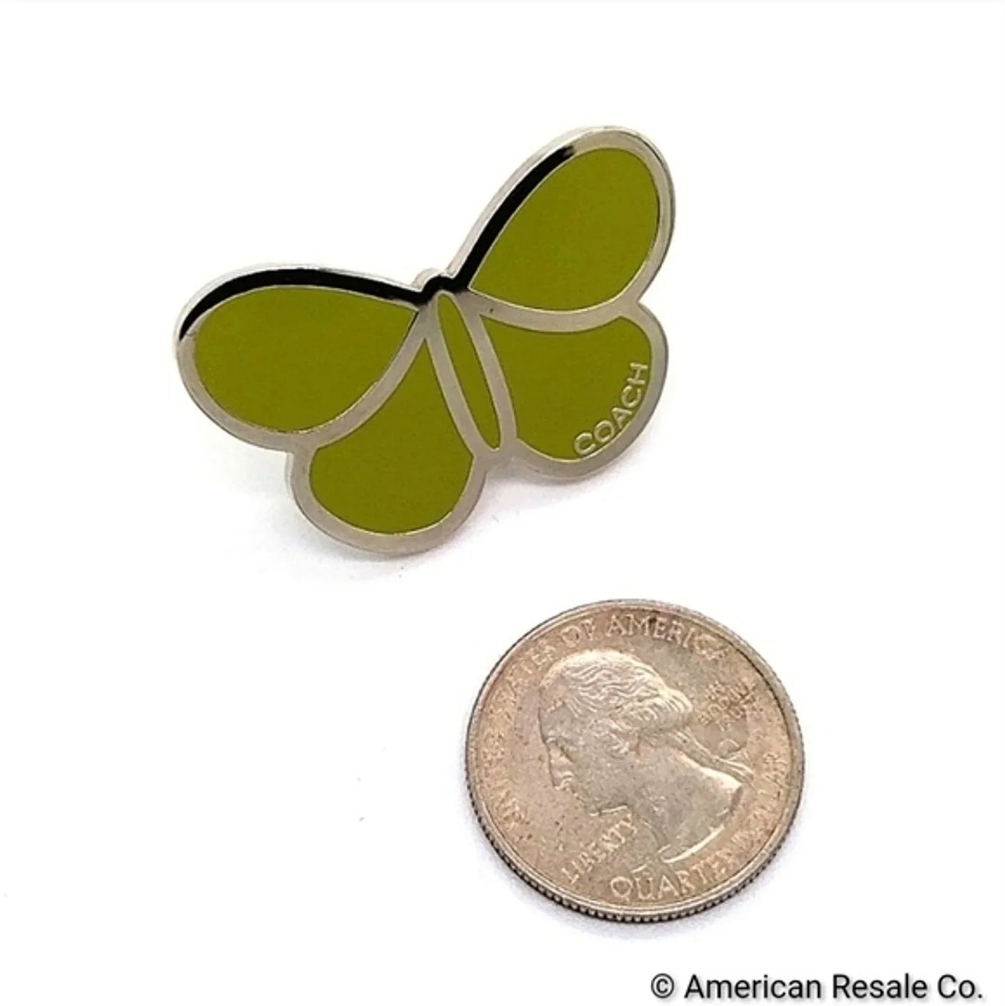 Vintage COACH Green Enamel Butterfly Lapel Pin Brooch Purse Backpack Pin Charm