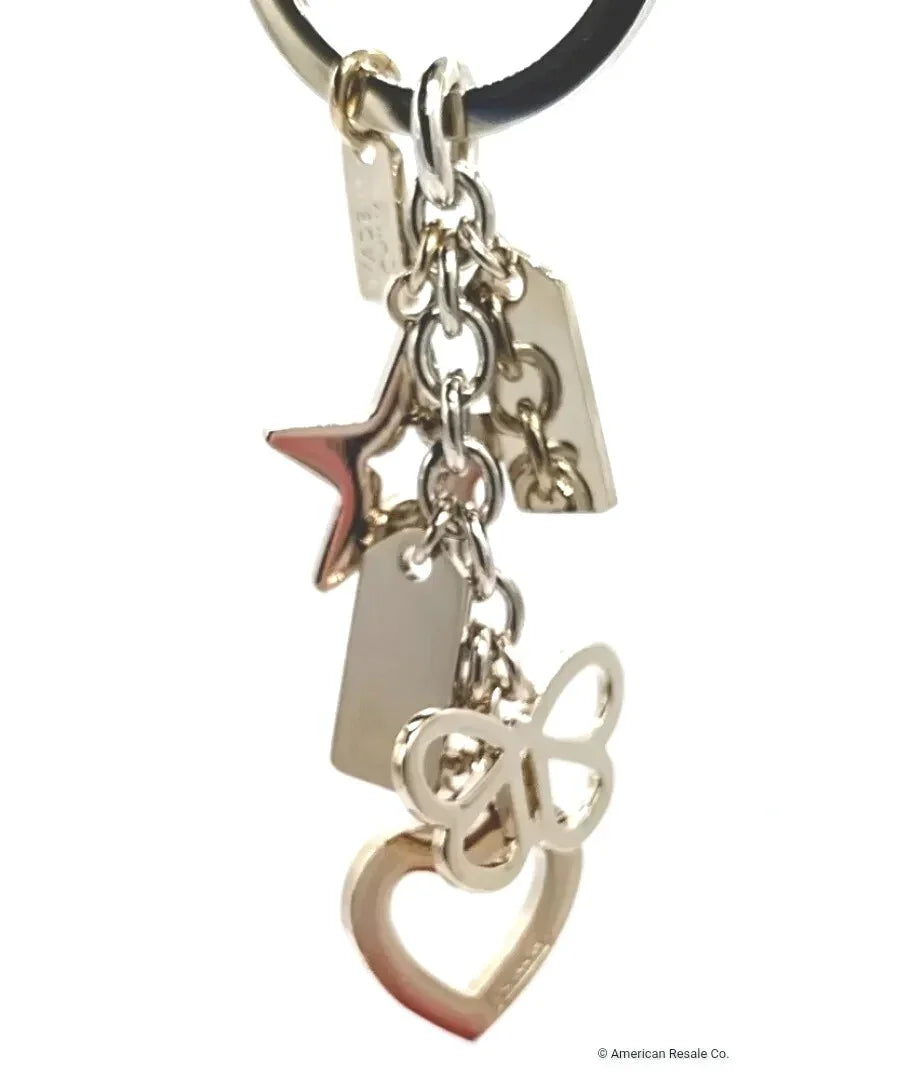 Rare COACH Pave Multi Fob Crystal Butterfly Heart Star Keychain Fob Charm CZ