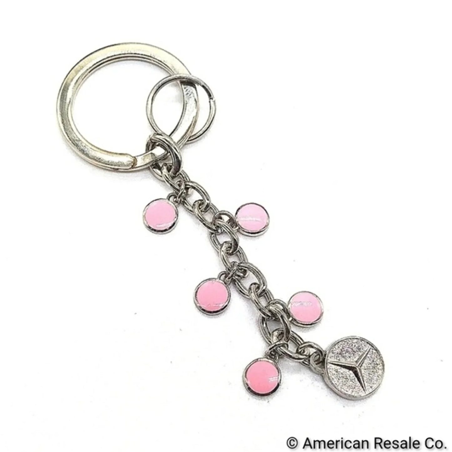 Genuine Mercedes Benz Multi Charm Fob Keychain Fob Purse Charm Silver in Pink