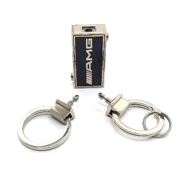 Black Mercedes Benz AMG Vintage Dual Keychain Fob Detachable for Valet-OEM-Rare.