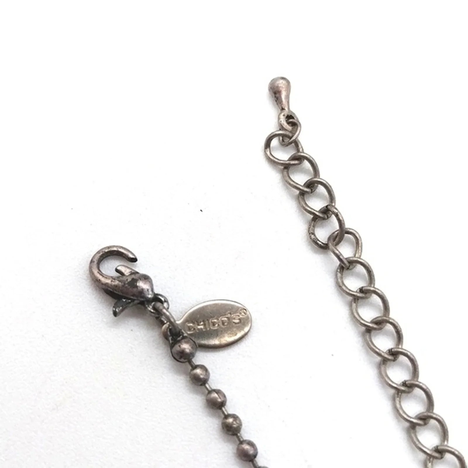 NEW CHICO'S 24" Rare Camera Pendant Statment Necklace in Silver