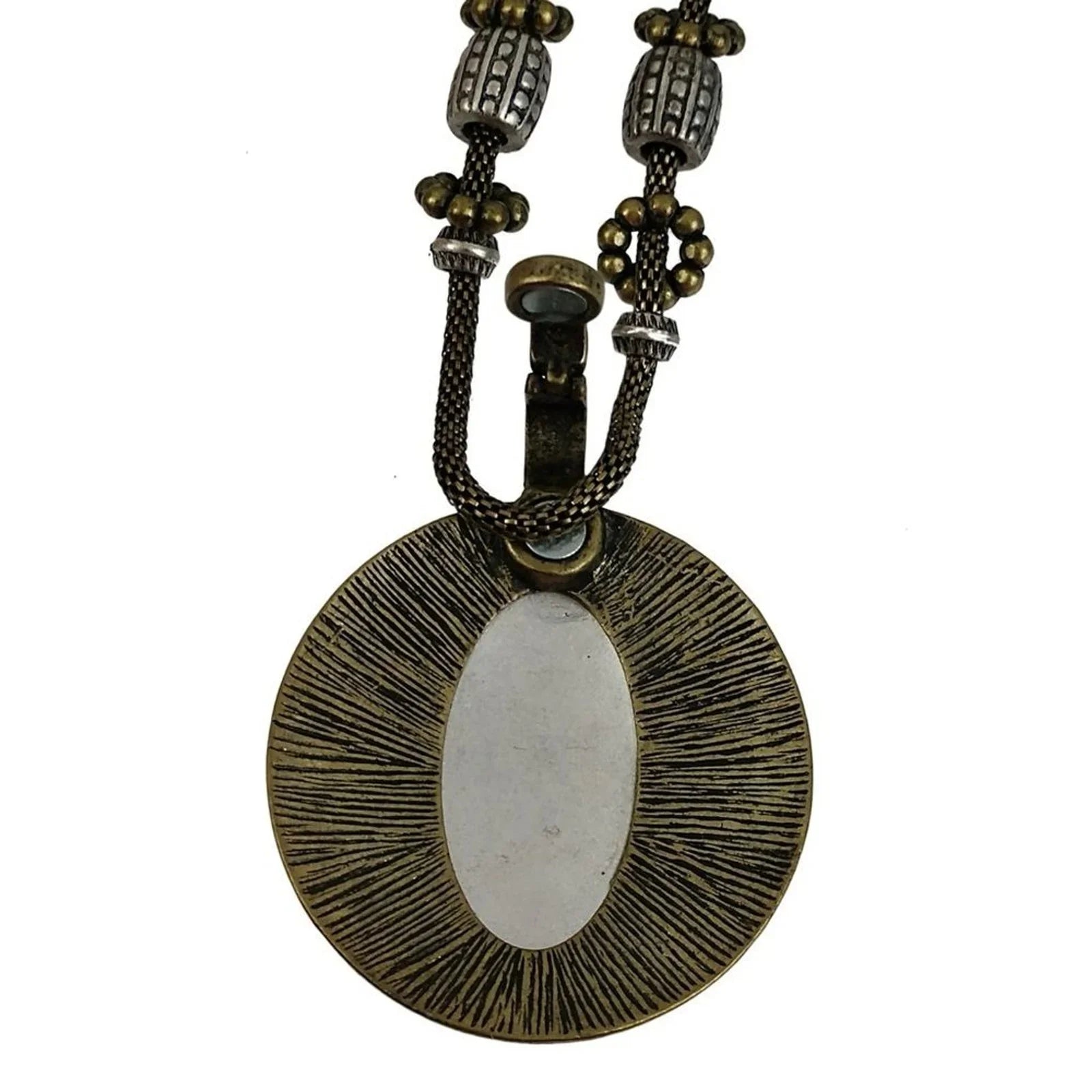 NEW Vintage Premier Designs Two Tone Large Pendant Necklace