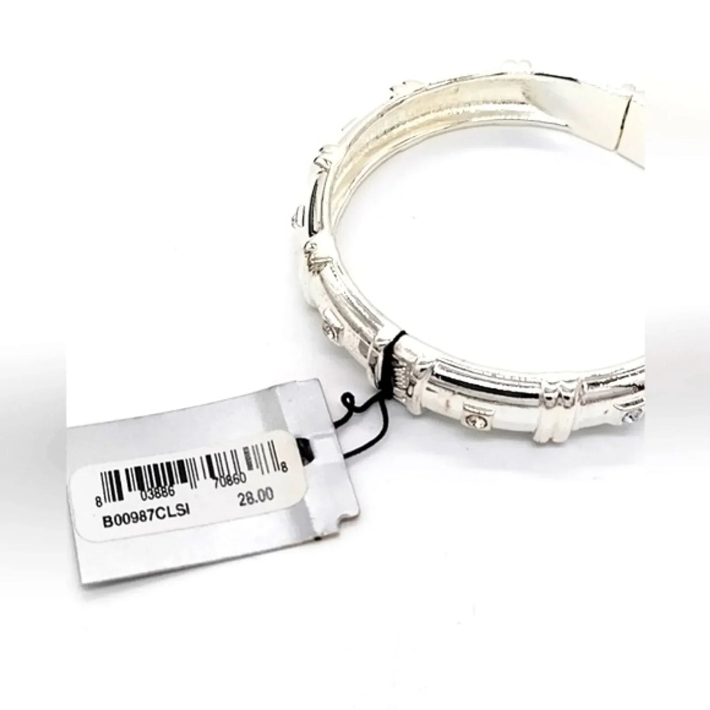 Sequin by Nordstrom Silver Cubic Zirconia Bangle Cuff Bracelet
