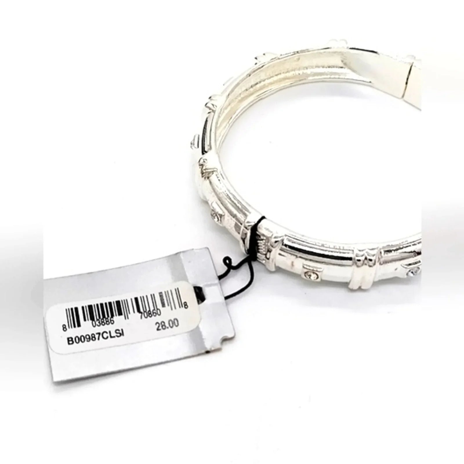 Sequin by Nordstrom Silver Cubic Zirconia Bangle Cuff Bracelet