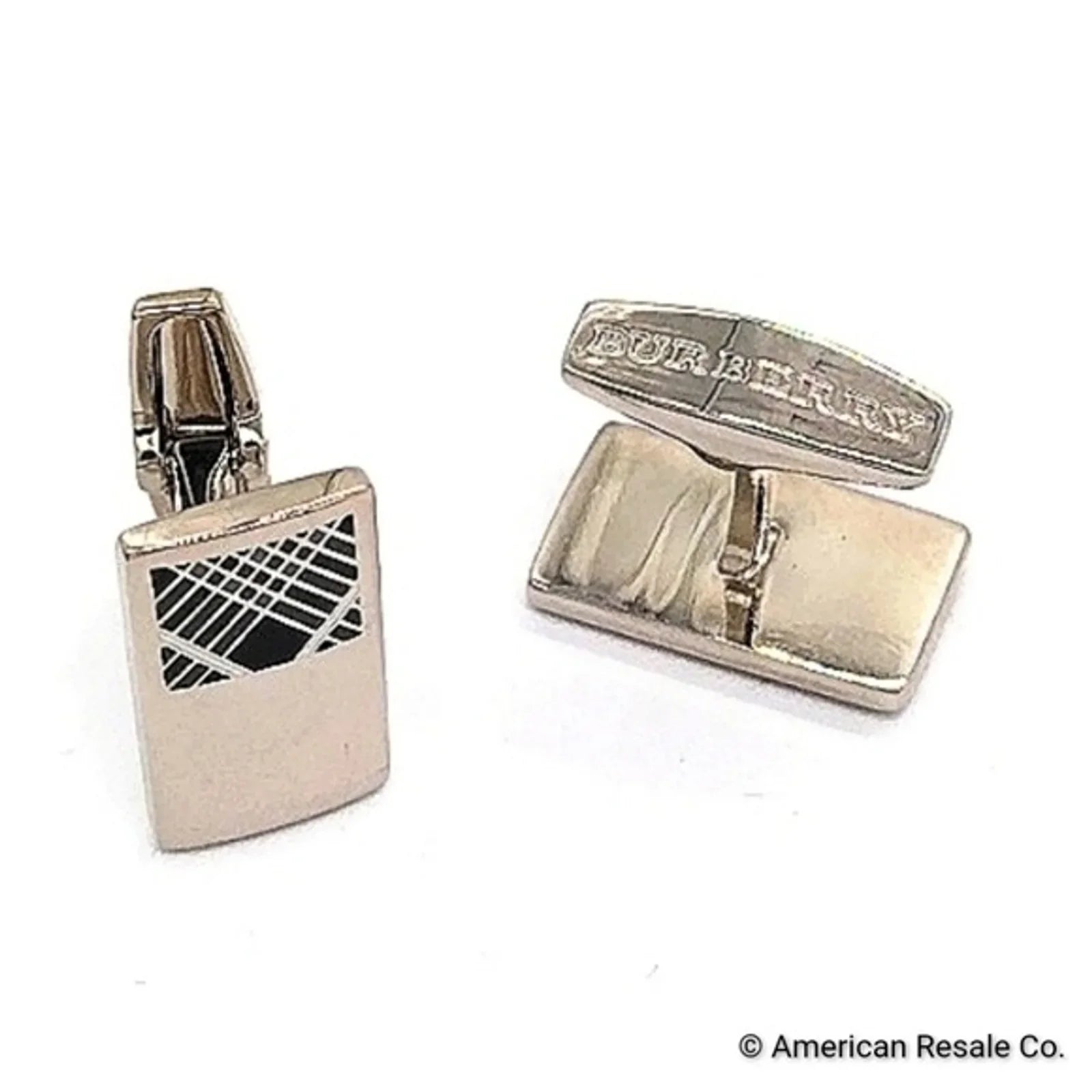 Vintage Burberry Cufflinks. Signed. Rare. Nova Check Pattern. Same Day Shipping.