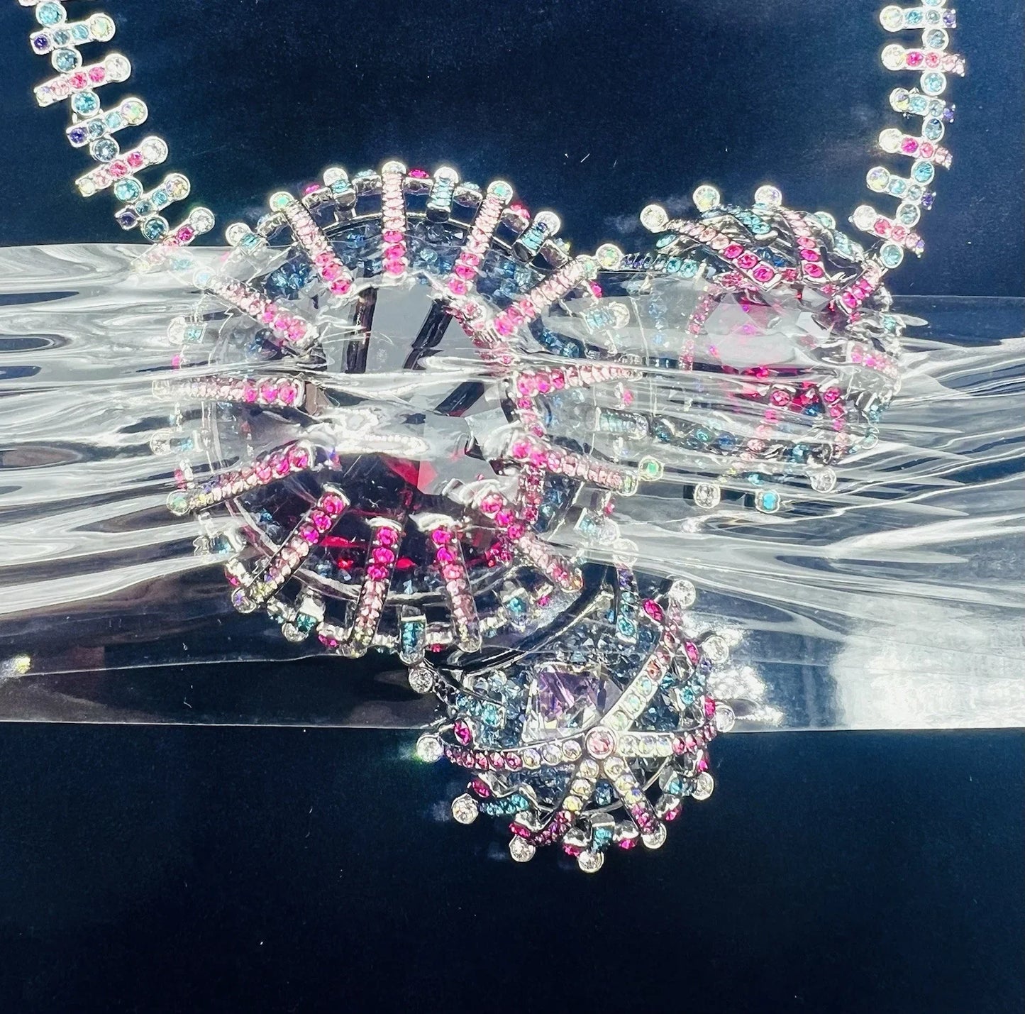 SWAROVSKI $500 Retired Efflorescence Rhodium Pave Crystals Necklace #5199662