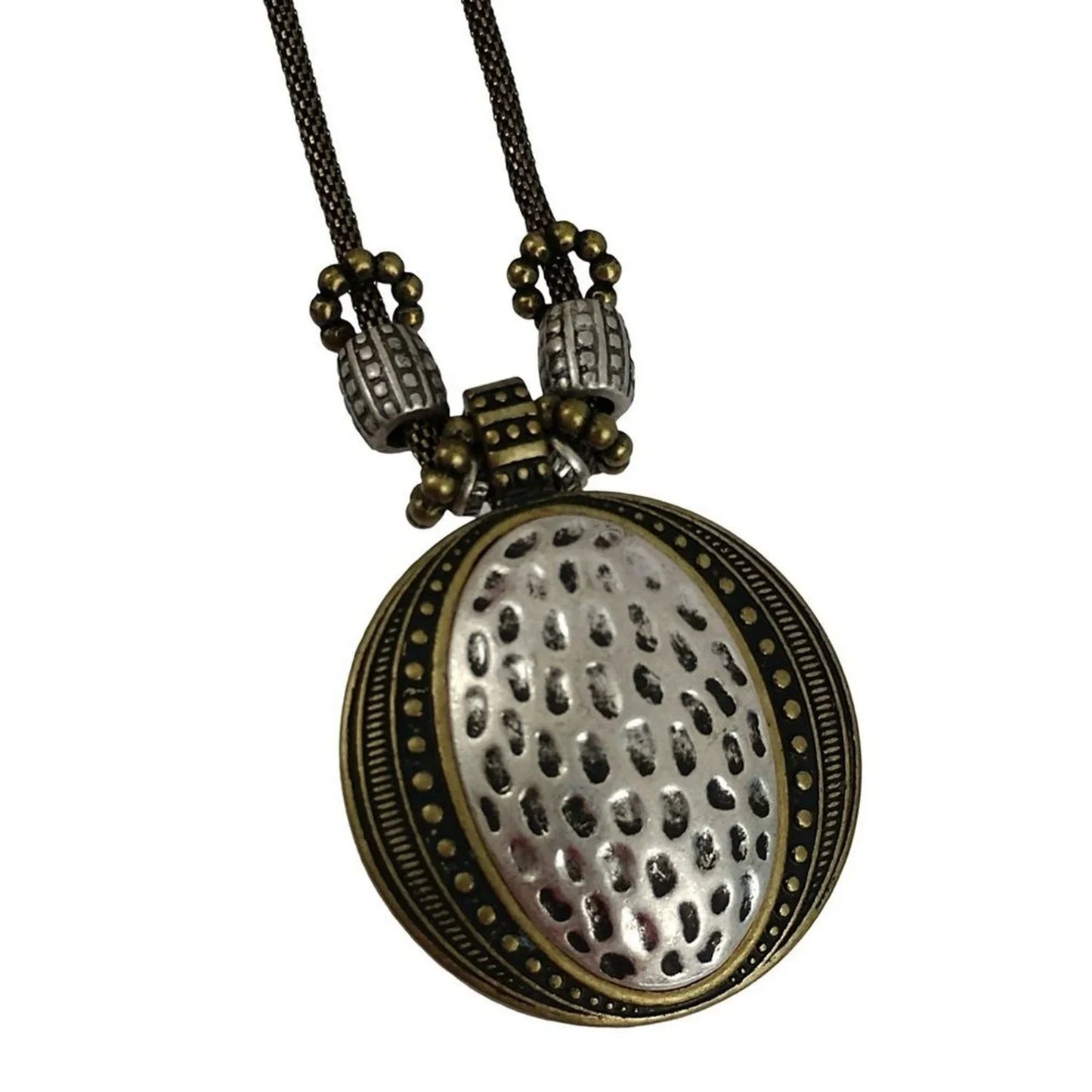 NEW Vintage Premier Designs Two Tone Large Pendant Necklace