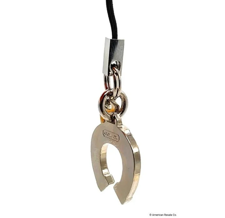 Vintage COACH Lucky Horshoe Fob Lanyard With CZ, Purse Charm Add to Keychain