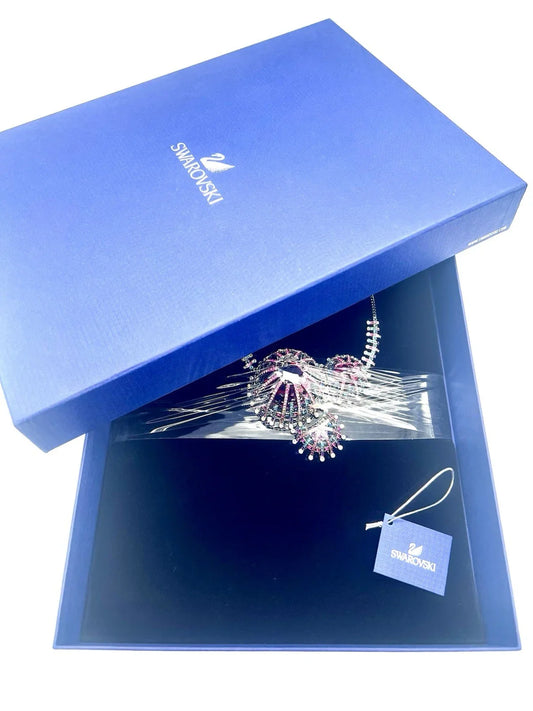 SWAROVSKI $500 Retired Efflorescence Rhodium Pave Crystals Necklace #5199662