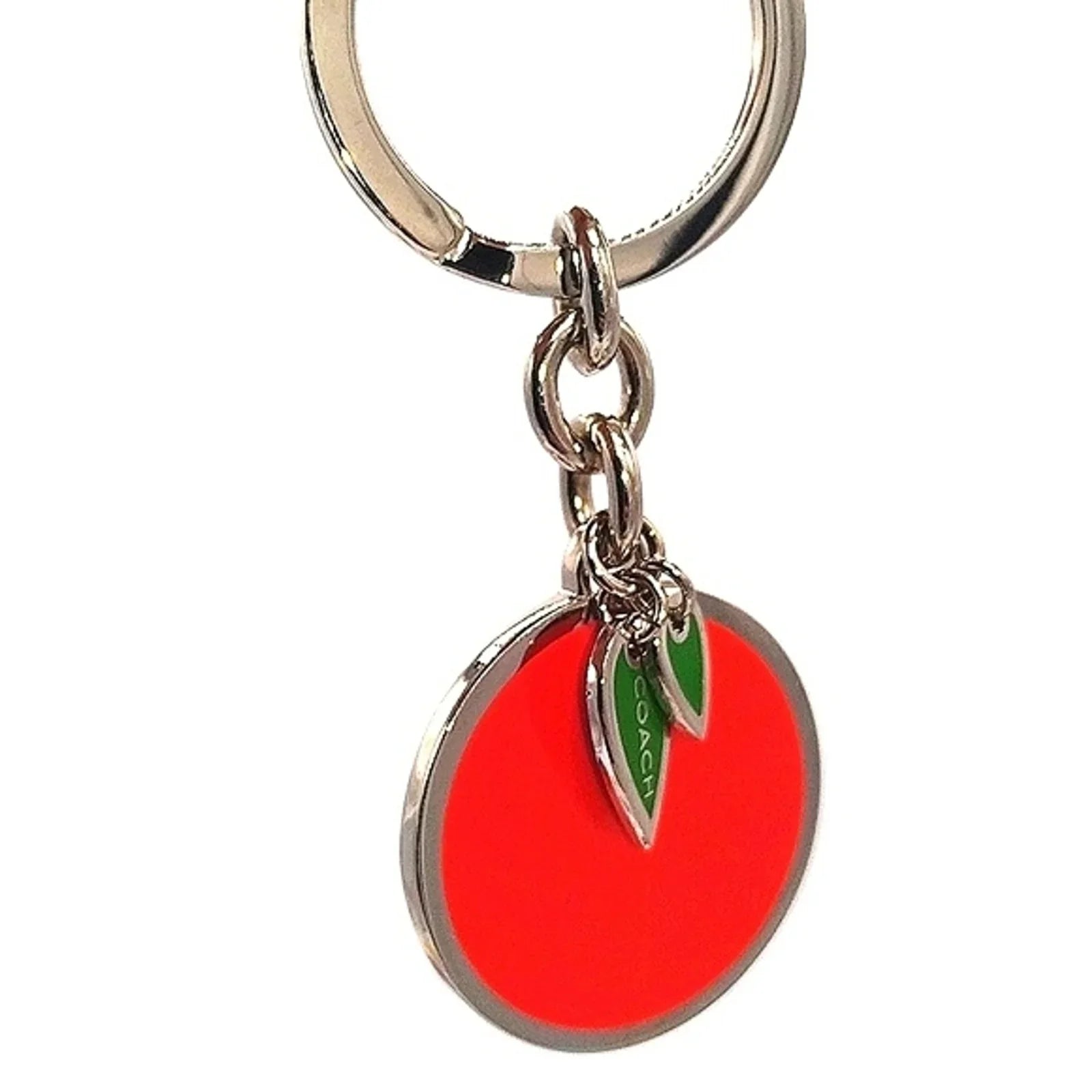  Vintage COACH Orange Tangerine Fruit Keychain Purse Charm Key Ring Fob-Rare