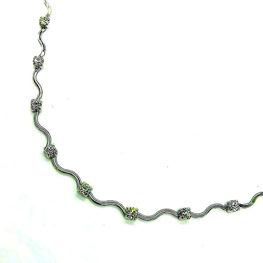 JOAN RIVERS 18” Vintage Delicate Crystal Silver Statement Collar Necklace-NEW