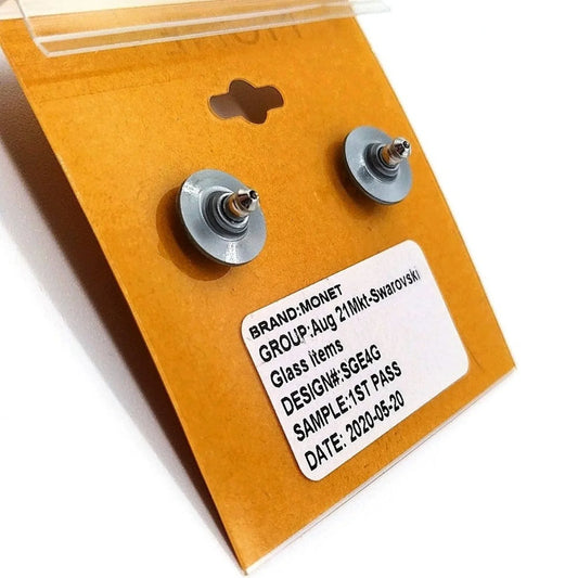 MONET Pink Swarovski Crystal Stud Earrings in Silver