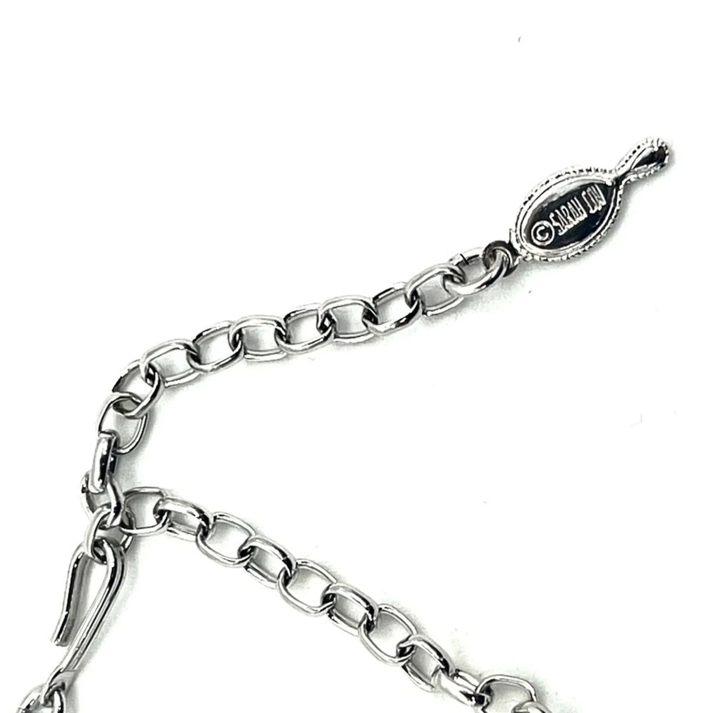 Sarah Coventry 1970s RARE Vintage NEW Brutalist Silver Tassel Pendant Necklace