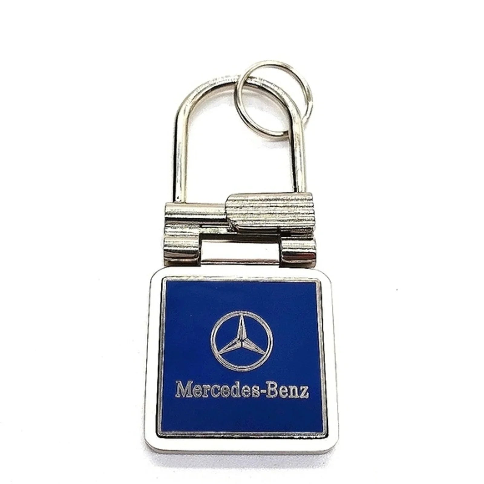 NIB Authentic Mercedes Benz Vintage Keychain Key Fob in Nickel-OEM
