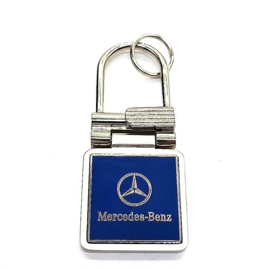 NIB Authentic Mercedes Benz Vintage Keychain Key Fob in Nickel-OEM
