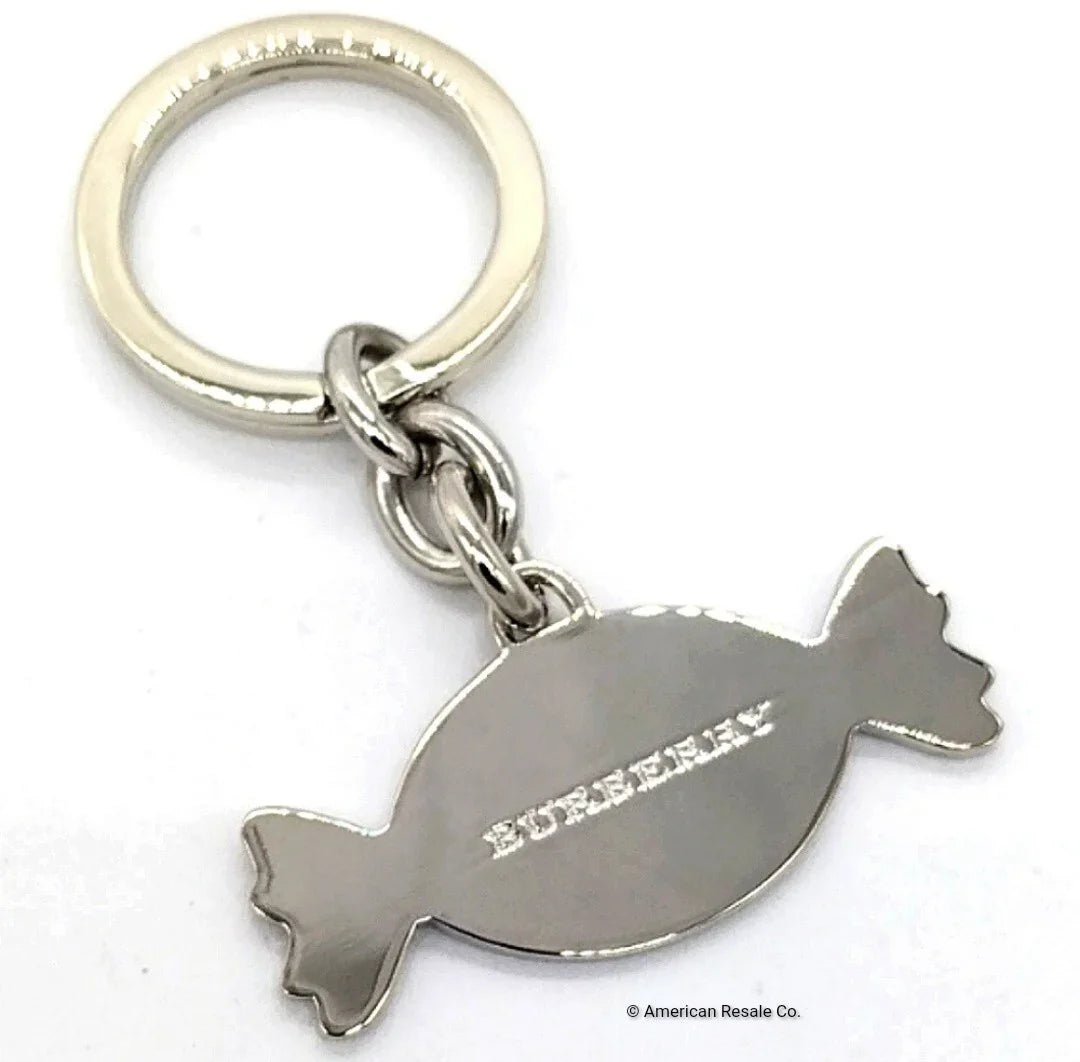 $129 Vintage BURBERRY Nova Check Candy Keychain Fob Purse Charm-Authentic