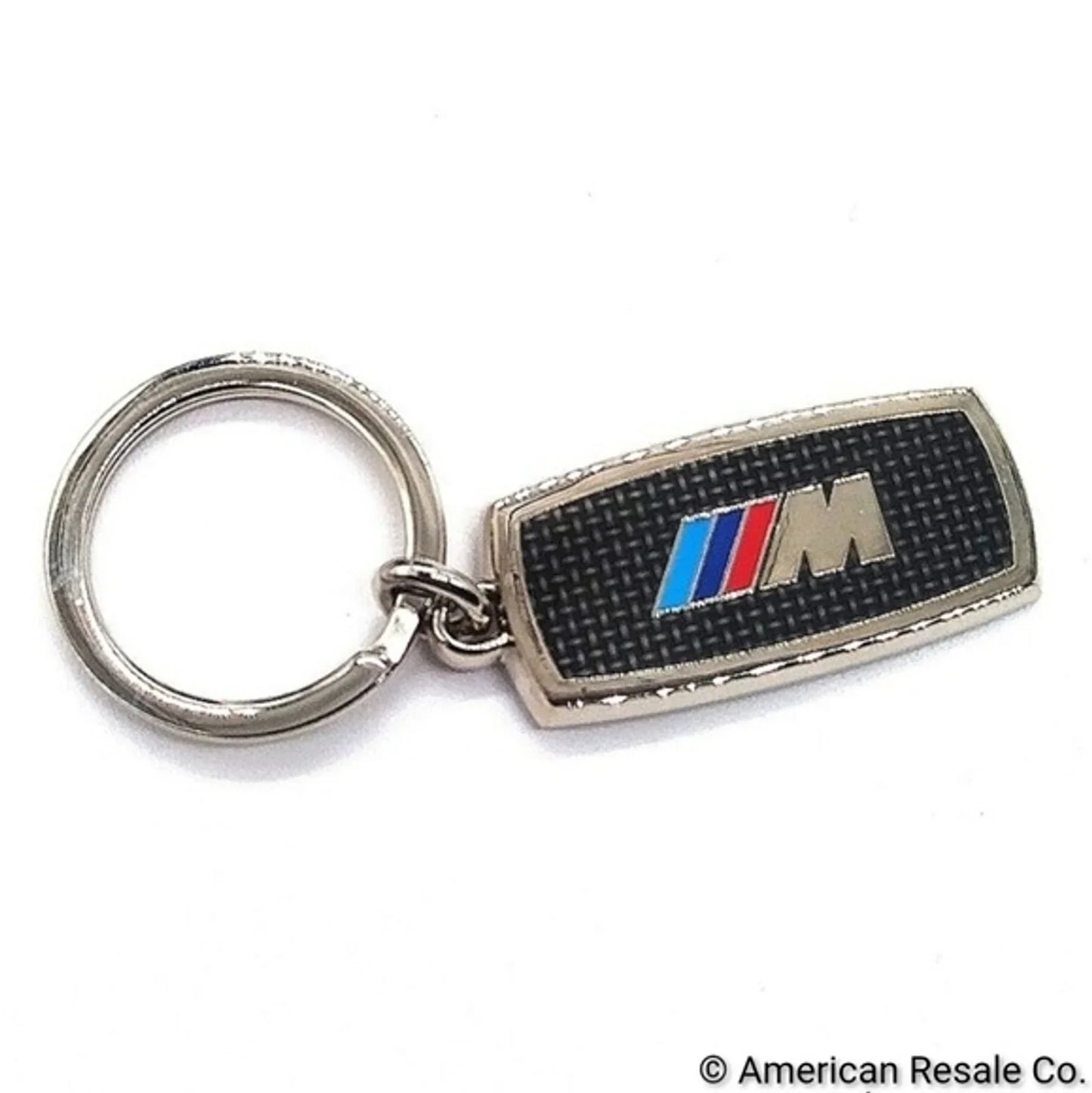 Authentic Vintage BMW Black M Power Logo Stainless Steel Chrome Keychain Key Fob