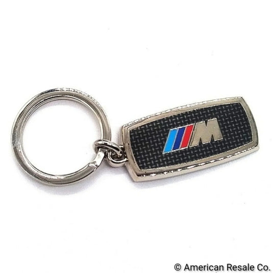 Authentic Vintage BMW Black M Power Logo Stainless Steel Chrome Keychain Key Fob