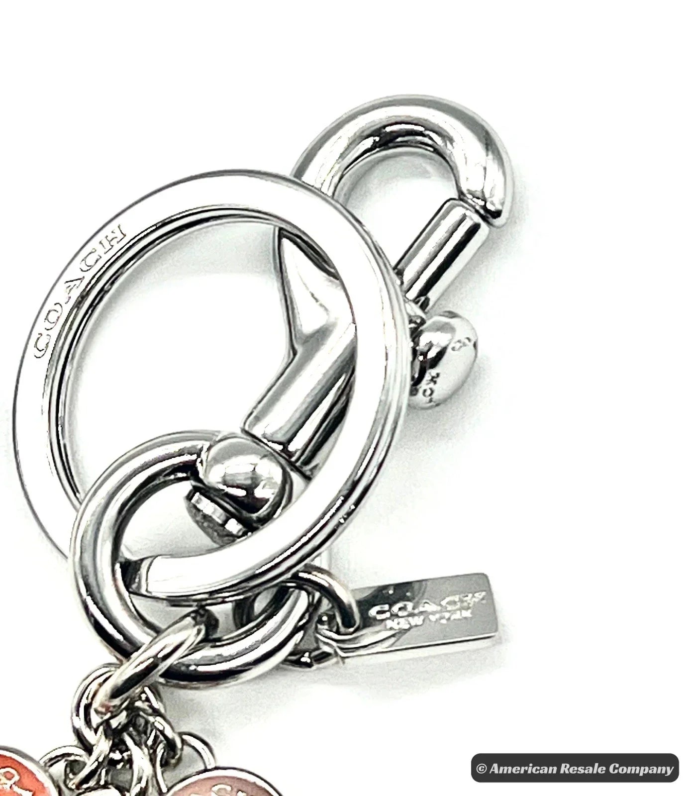 COACH Buttons Vintage Retired Rare Trigger Snap Keychain Fob #F63982