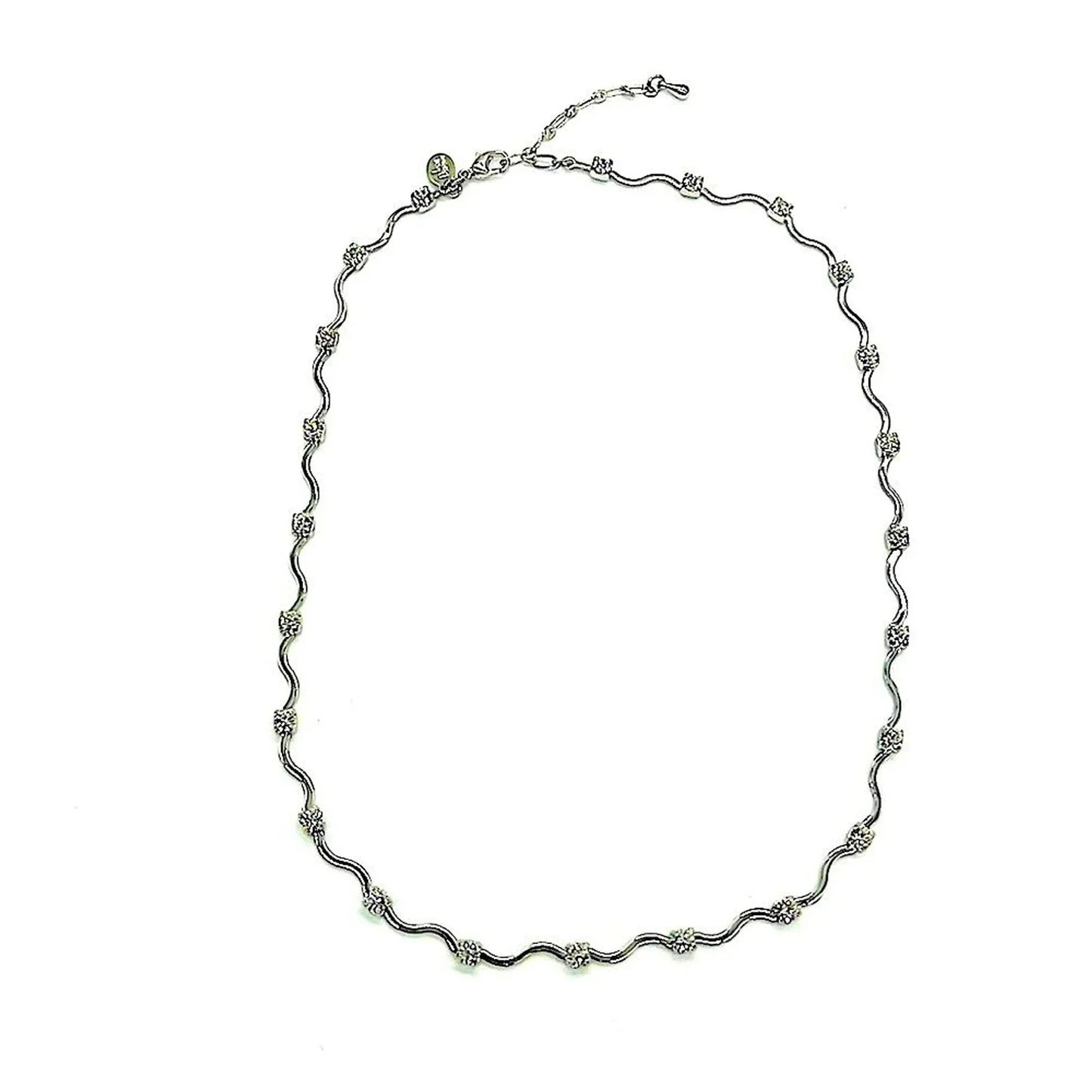 JOAN RIVERS 18” Vintage Delicate Crystal Silver Statement Collar Necklace-NEW