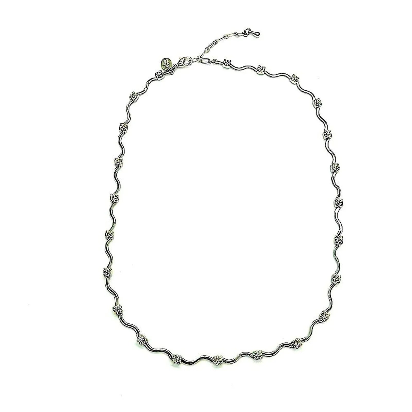 JOAN RIVERS 18” Vintage Delicate Crystal Silver Statement Collar Necklace-NEW