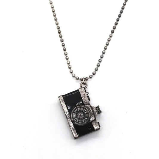 NEW CHICO'S 24" Rare Camera Pendant Statment Necklace in Silver