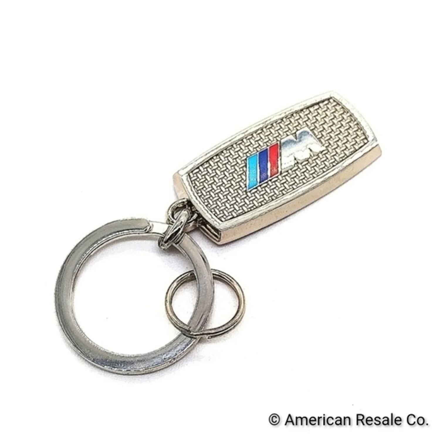 Authentic Vintage BMW M Power Logo Stainless Steel Chrome Keychain Key Fob OEM.