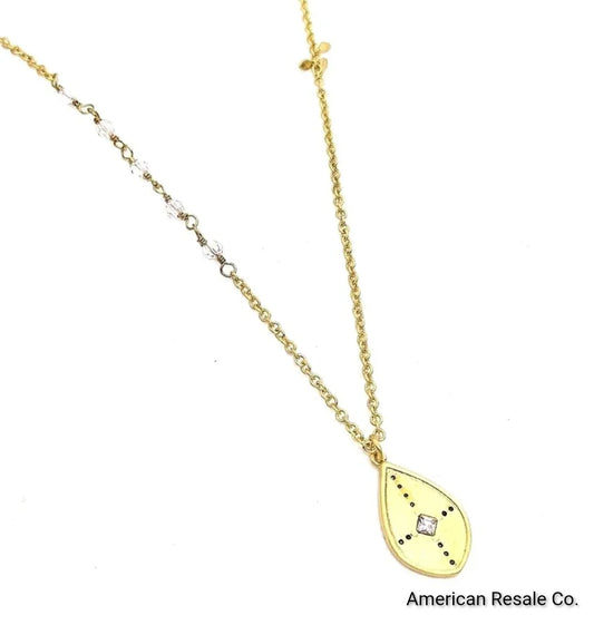 SILPADA Weekender Pendant Necklace in Gold Made with Swarovski Crystal K&R-Rare.