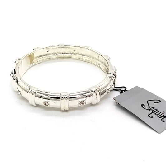 Sequin by Nordstrom Silver Cubic Zirconia Bangle Cuff Bracelet