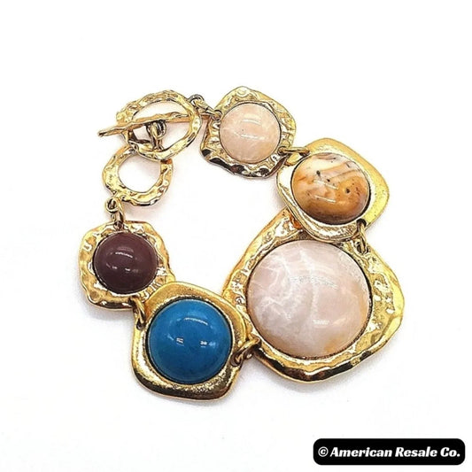 Chunky Gold Bracelet, Vintage Style Boho Bracelet, Statement Bracelet