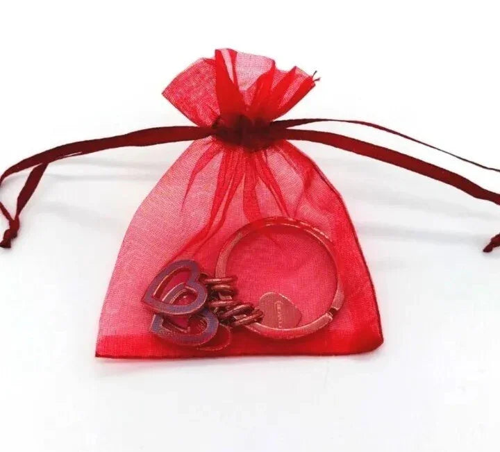 Rare COACH Heart Hearts Keychain Pink Blue Hearts Purse Charm Keychain