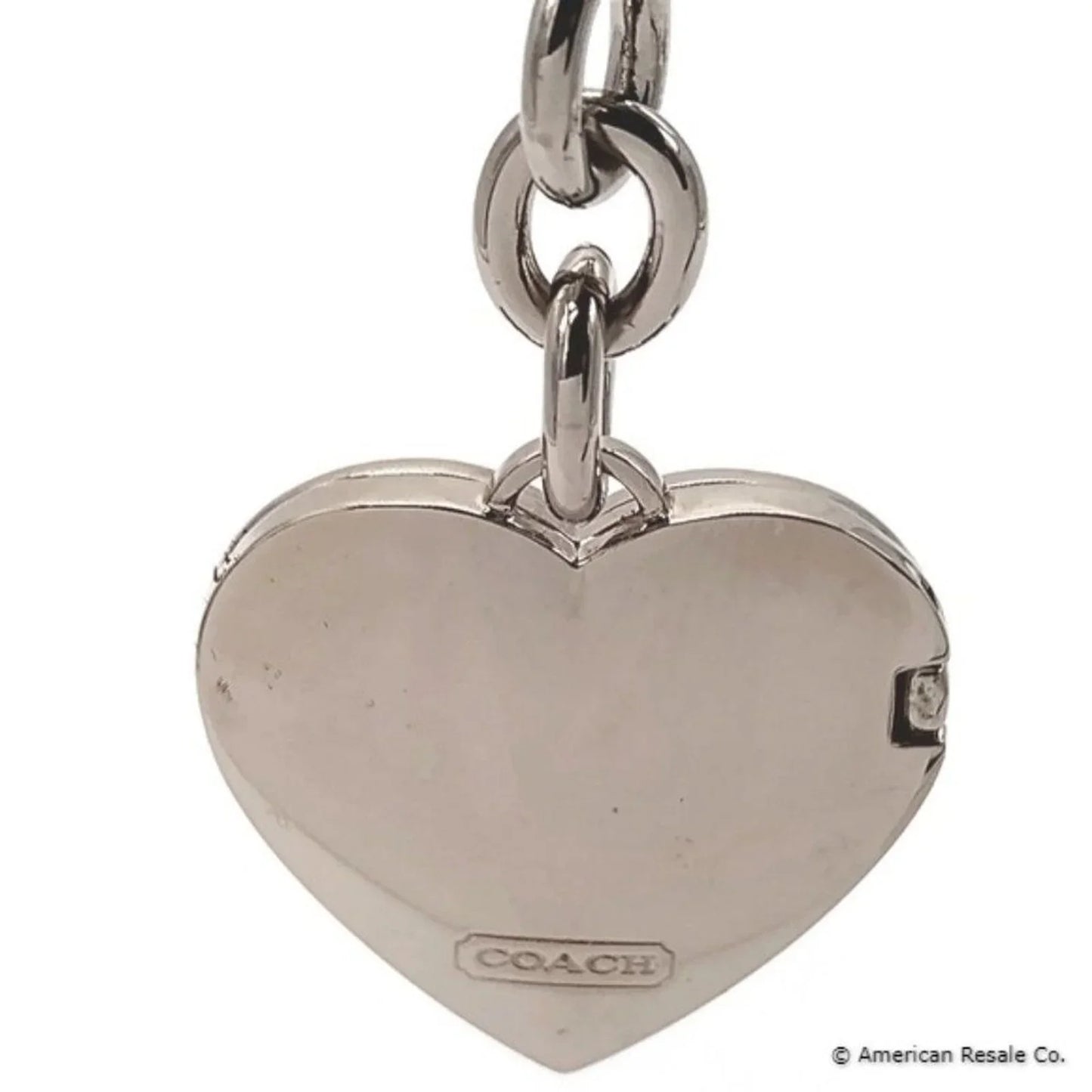 Vintage COACH Signature Red Heart Locket Purse Charm Keychain #1657