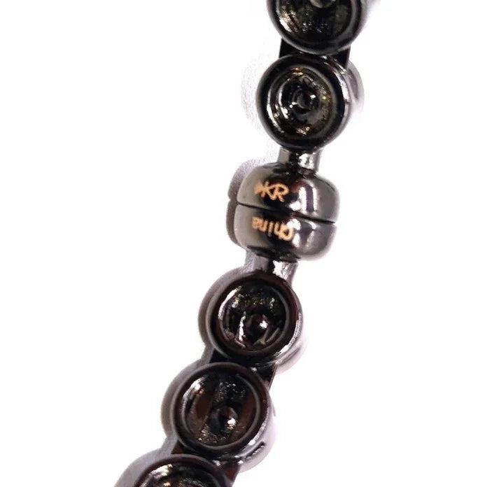 $89 SILPADA K&R Black Swarovski Crystal Glamour Bangle Bracelet KRB0098-Retired