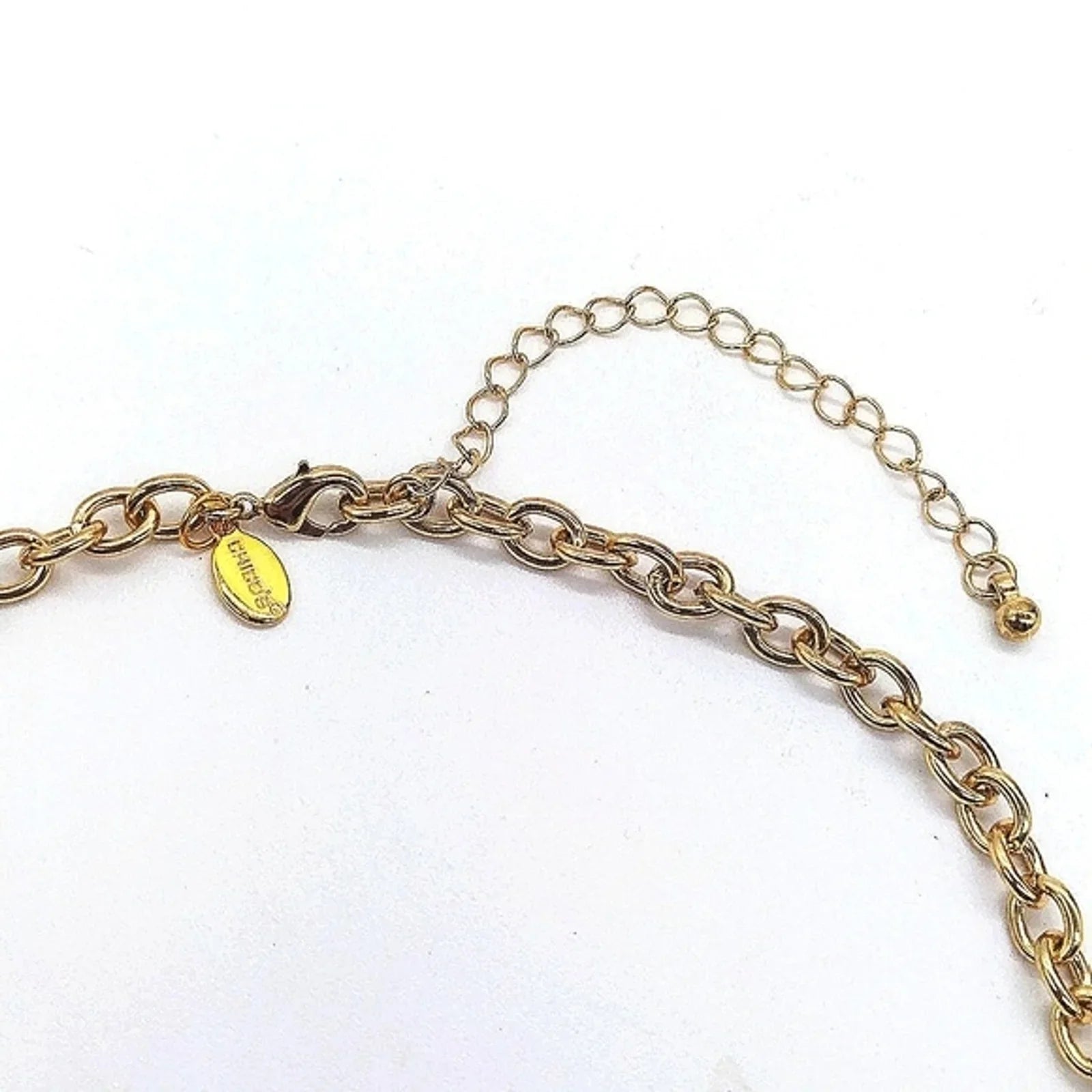CHICO'S 18" Colorful Rainbow Statement Collar Necklace in Gold Tone